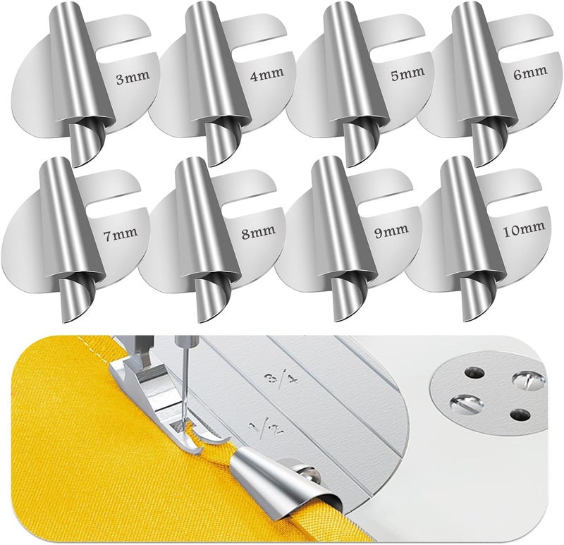 TIGARI Sewing Rolled Hemmer Foot, 8 Sizes Rolled Hem Presser Foot, Wide Rolled Hem Pressure Foot Sewing Machine Feet Hemming Machine Hand Sewing Machine Sewing Accessories - Image 1